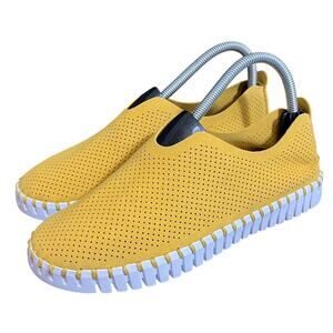 Ilse Jacobsen Tulip 139 Slip‎ On Perforated Sneaker Shoe Golden Rod 39 US 8.5